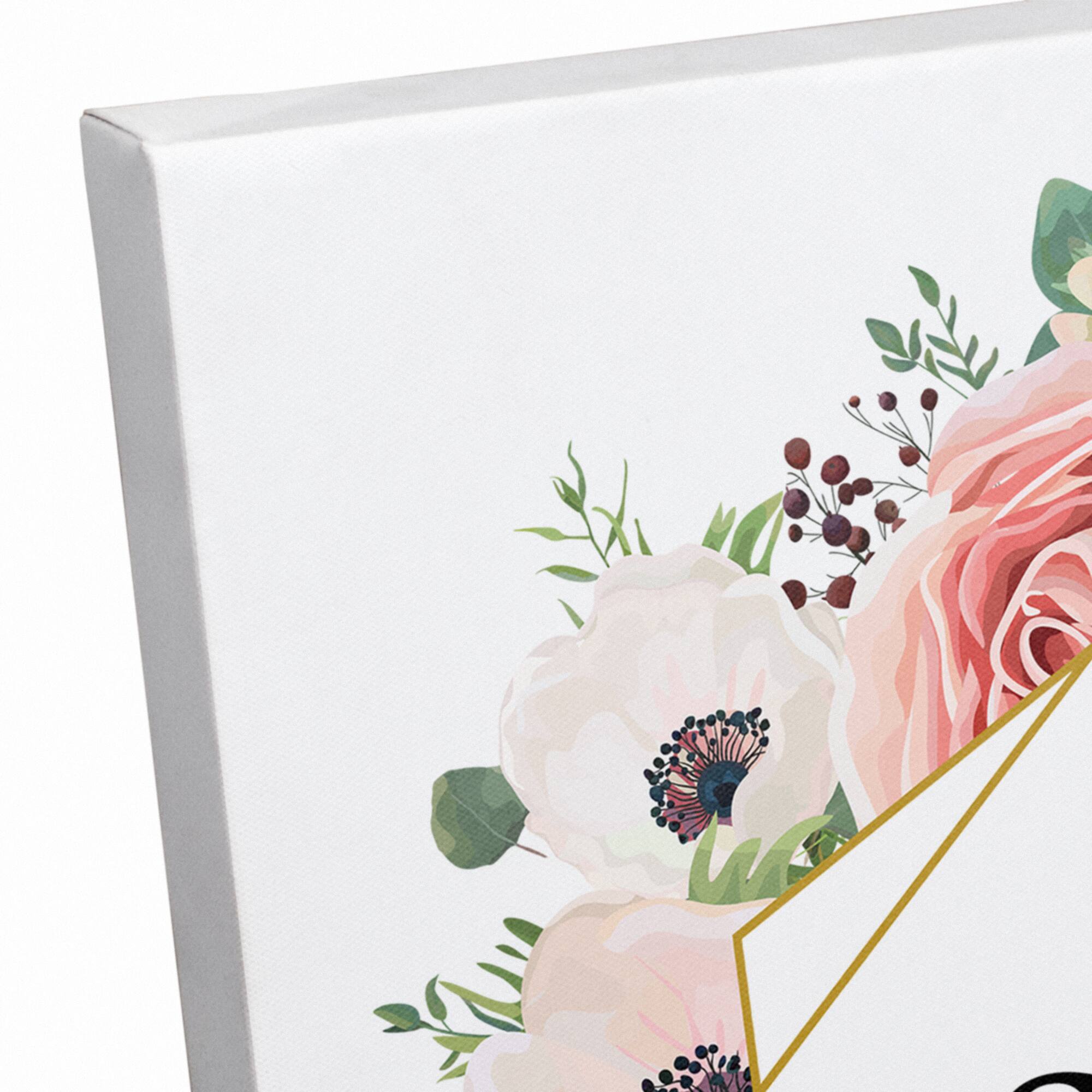 Live Simply Love Truly Floral Canvas Art